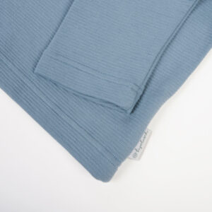 Bio Sweatshirt für Mädchen taubenblau aus gerippter Baumwolle