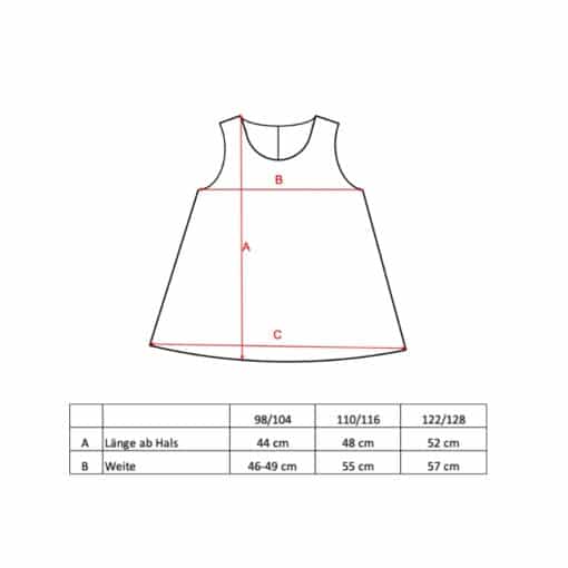 Größentabelle Leinenkleid