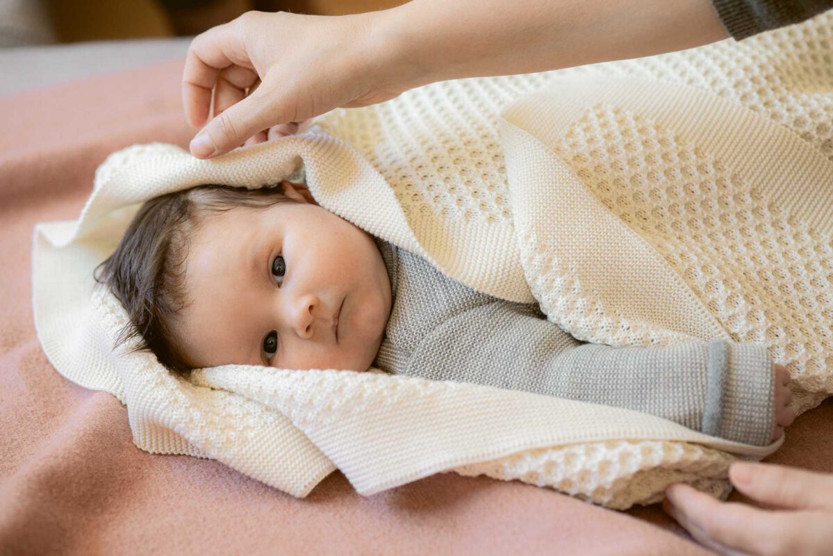 Disana Babydecke aus Merinowolle in natur