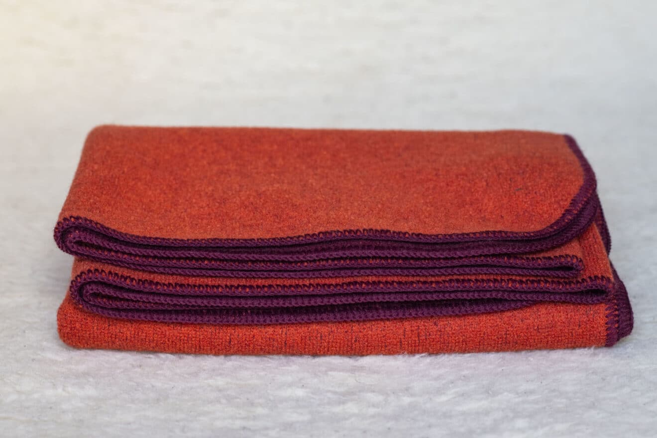 Disana Babydecke Doubleface 80x100cm | 100% Bio-Merinowolle GOTS | Made In Germany | Karamell-Natur