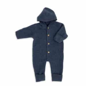 Engel Babyoverall aus Merinowollfleece blau melange