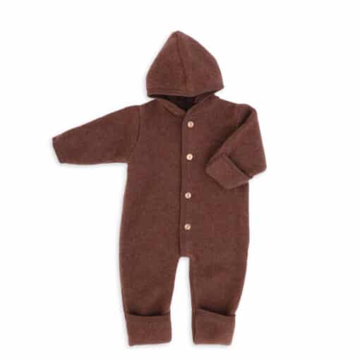 Engel Babyoverall aus Merinowollfleece zimt melange