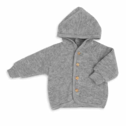 Engel Babyjacke Kinderjacke aus Merinowollfleece hellgrau melange