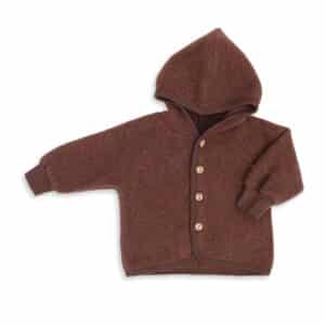 Engel Babyjacke Kinderjacke aus Merinowollfleece zimt melange