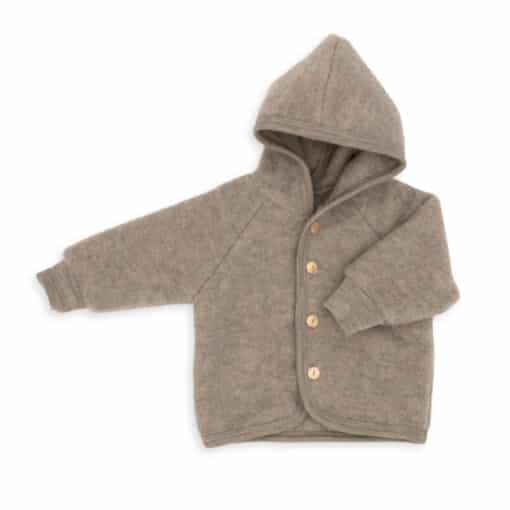 Engel Babyjacke Kinderjacke aus Merinowollfleece Walnuss melange