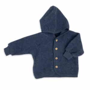 Engel Babyjacke Kinderjacke aus Merinowollfleece blau melange