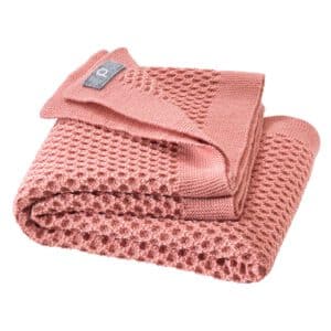 Disana Babydecke mit Wabenstrickmuster aus Merinowolle in softpink