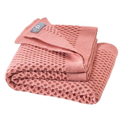 Disana Babydecke mit Wabenstrickmuster aus Merinowolle in softpink
