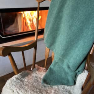 Bio-Merinowolldecke aus Fleece in der Farbe salbei, Größe ca. 140 x 220 cm von Reiff