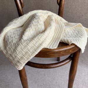 Kuscheldecke für Babys aus Merinowolle in natur